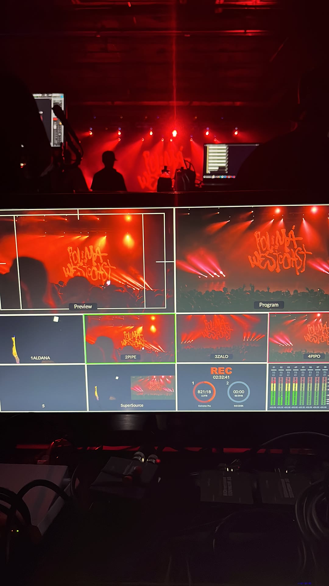 CCTV multicámara móvil y fija — concierto Polima Westcoast en Teatro Teletón Santiago